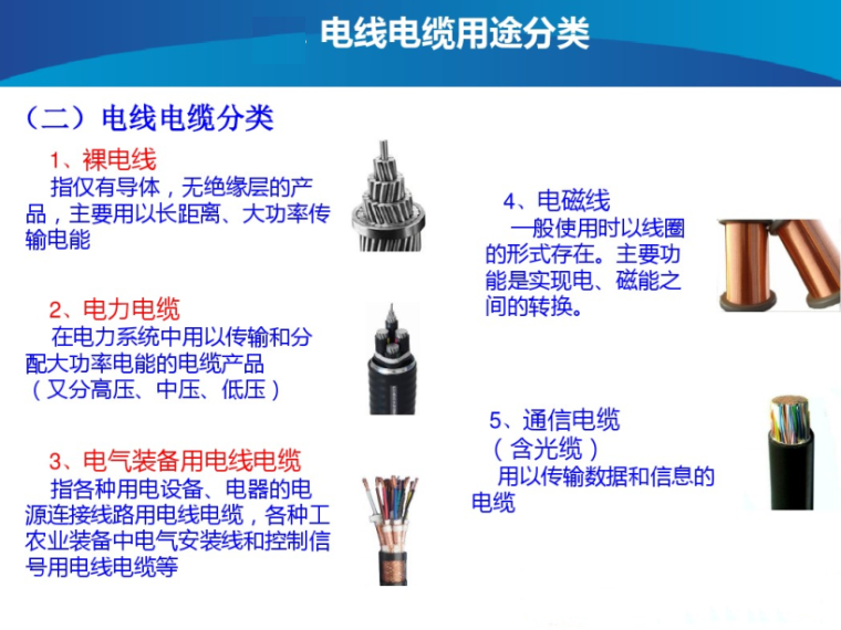 电缆电线的主要分类有哪些